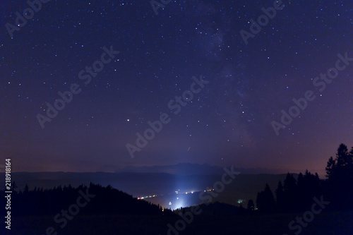 starry sky in the mountains