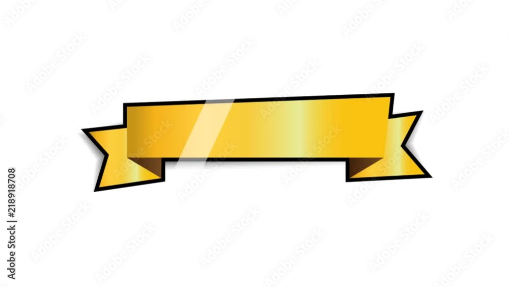 Gold ribbon banners on white background