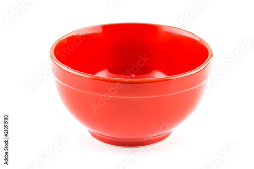 Fresh red bowl isolated on white