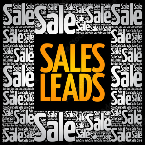 Sales Leads word cloud collage, business concept background