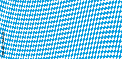 Oktoberfest Banner in bayrischen Farben mit geschwungenem Rautenmuster