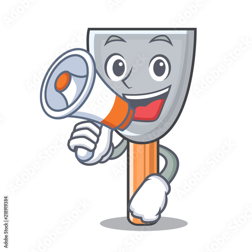 With megaphone putty blade character cartoon