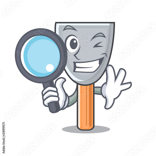 Detective character putty knife isolated