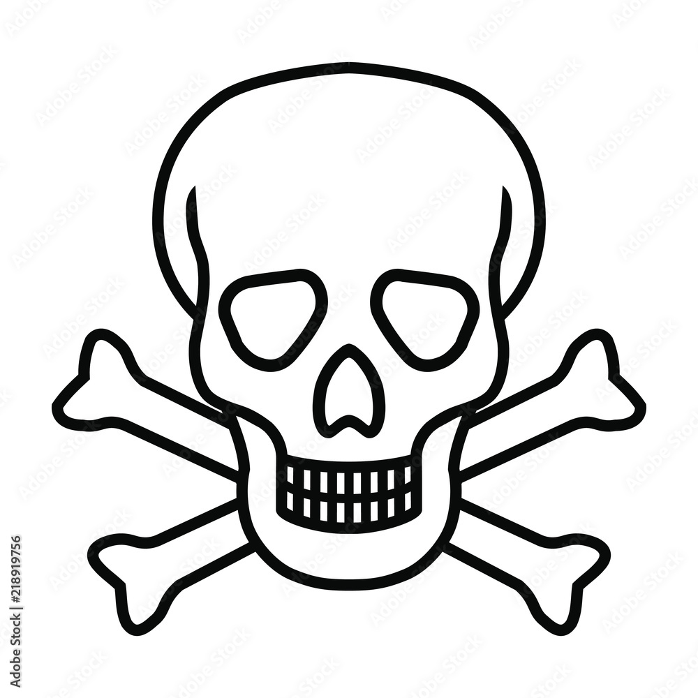 Mortal symbol skull and bones isolated on white background. Abstract sign vector illustration Mortal symbol skull and bones isolated on white background. Abstract sign vector illustration