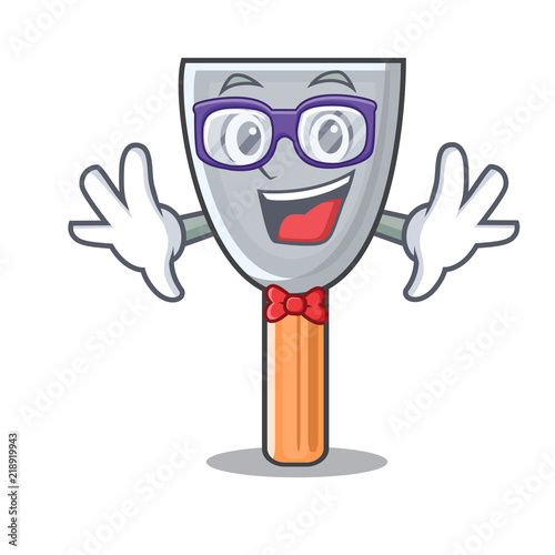 Geek character putty knife isolated