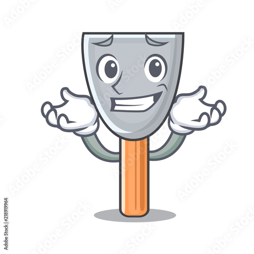 Grinning character putty knife isolated