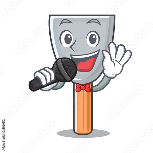 Singing cartoon putty knife in plaster