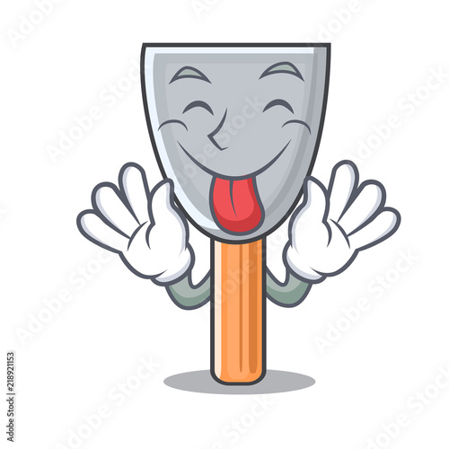 Tongue out vintage putty knife on mascot