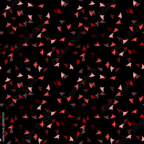 Elegant black seamless pattern with chaotic sparks in different shades of red and pink