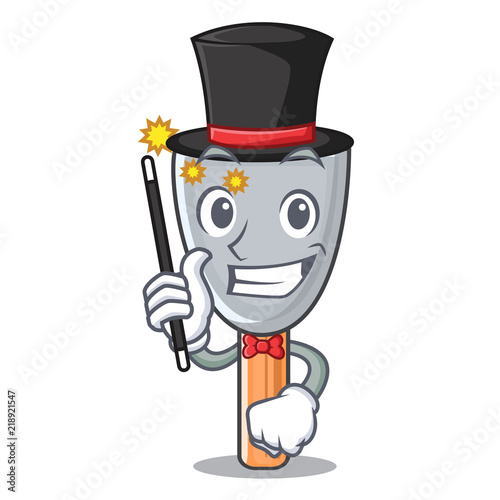 Magician vintage putty knife on mascot