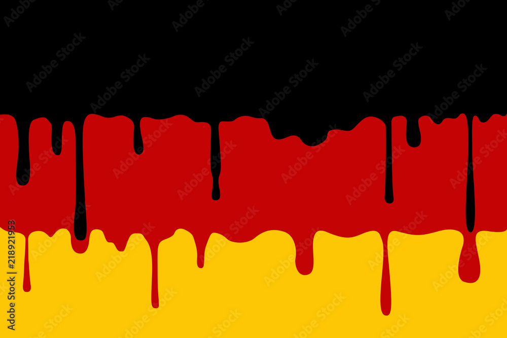 Zerfliessende, zerschmelzende Deutschland-Fahne  Deutschland Fahne Flagge