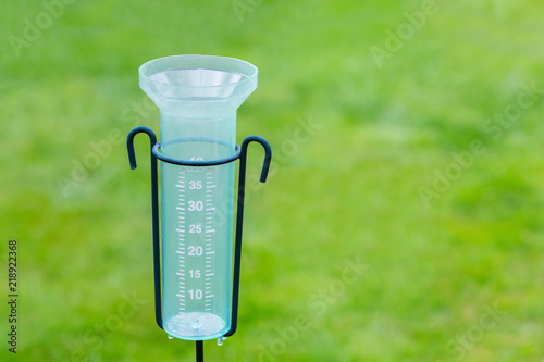 Empty water meter with grass background