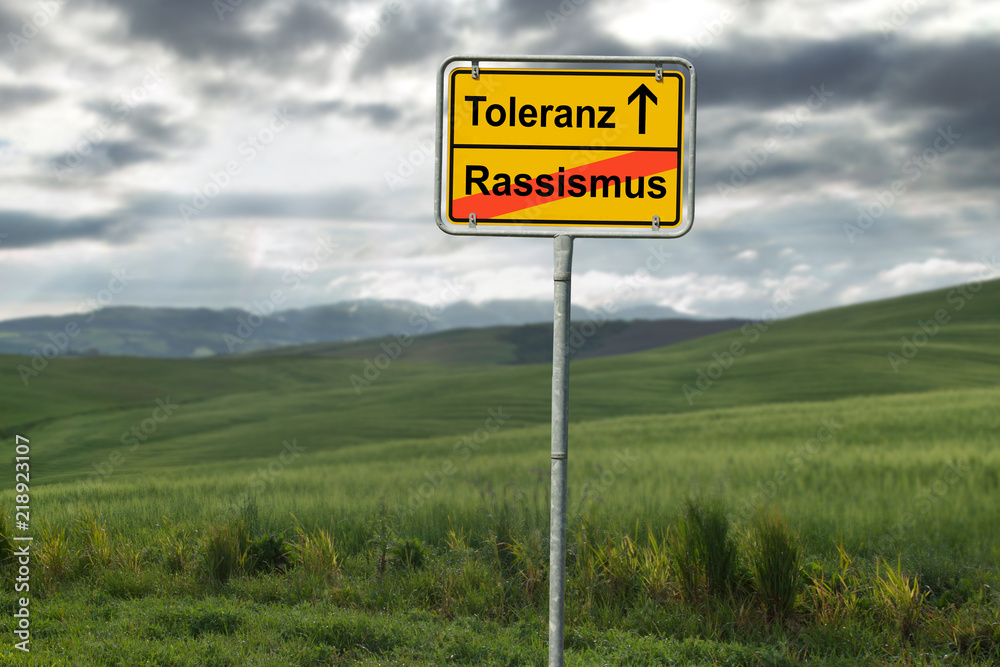 Tolerance and racism, concept, sign