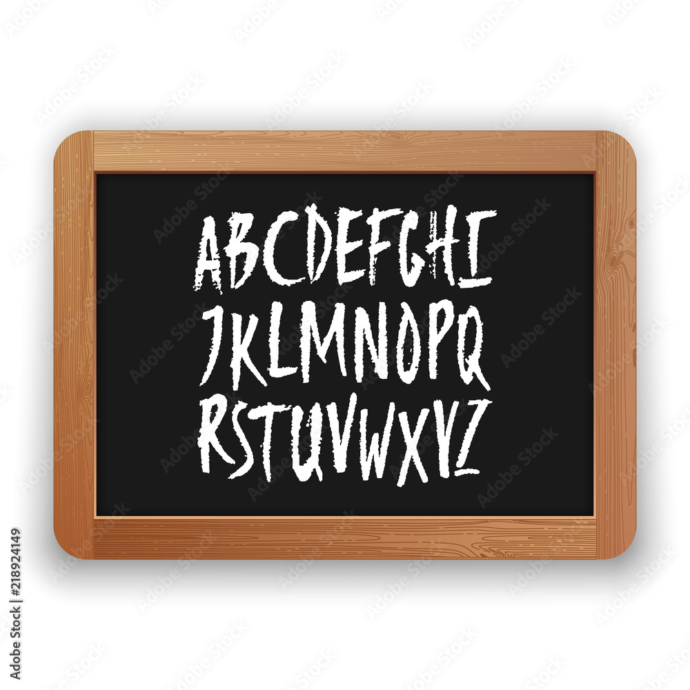 Vector A to Z Uppercase Letters on a Blackboard Vector A to Z Uppercase Letters on a Blackboard