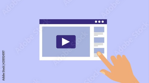 hand clicking website video player animation hd