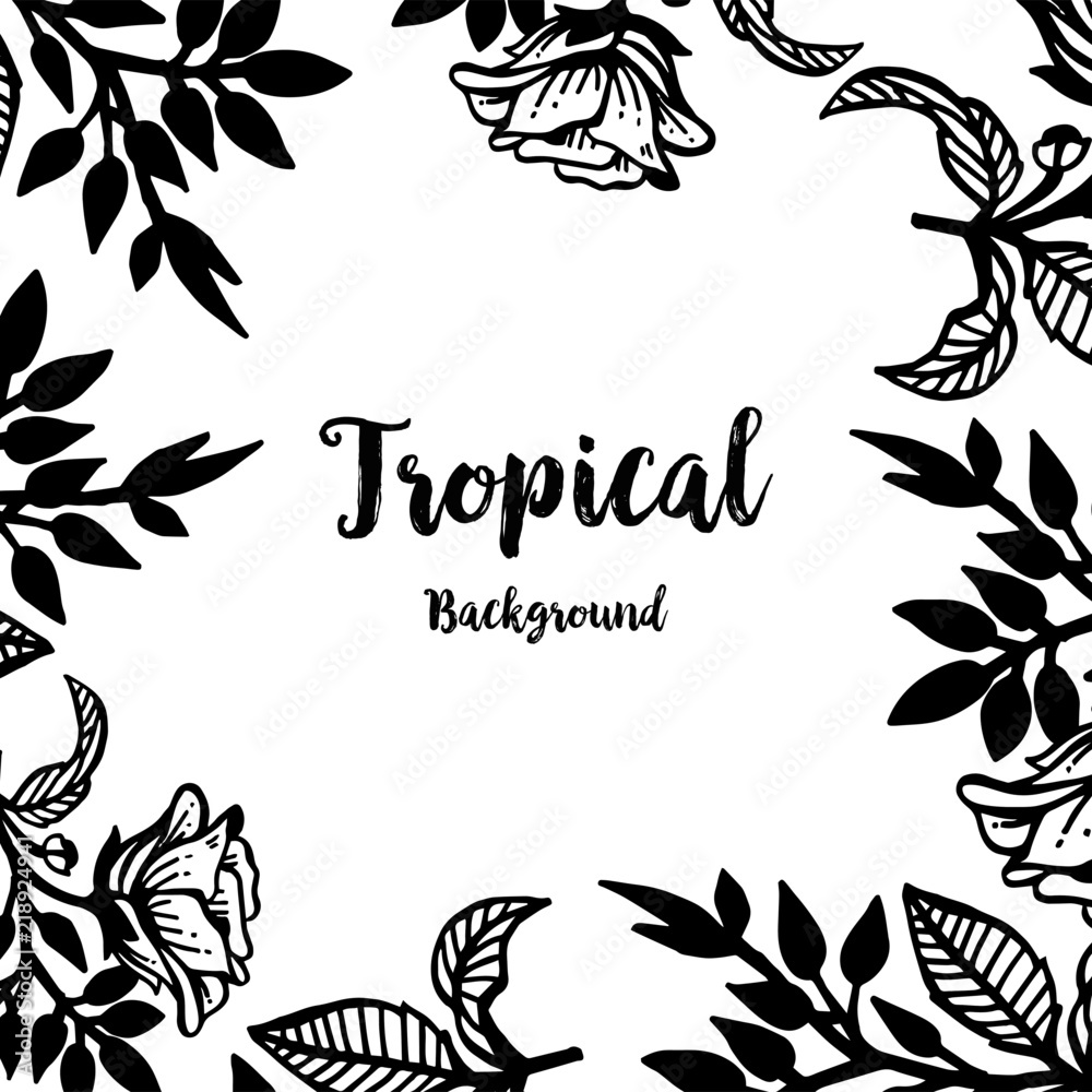 Floral design for tropical card vector illustration