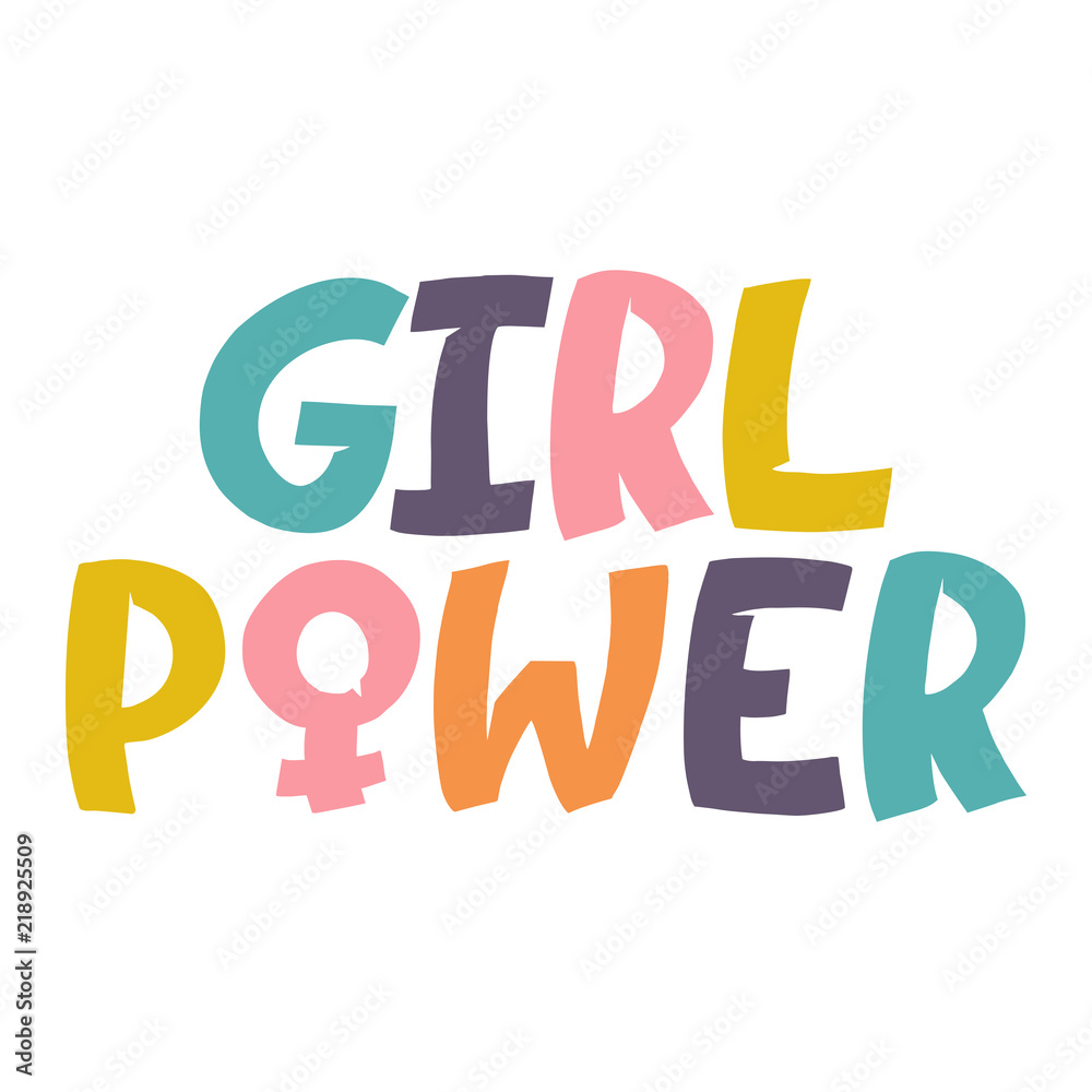 Girl Power inscription. Vector hand lettered phrase. Girl Power inscription. Vector hand lettered phrase.