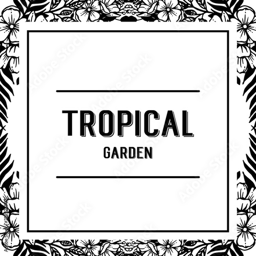Tropical island card wth flower design vector illustration