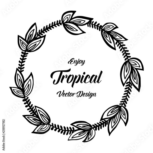 Tropical island card wth flower design vector illustration