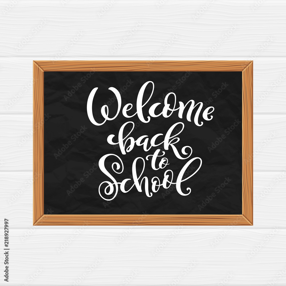 Welcome back to school hand-drawn lettering background. Welcome back to school hand-drawn lettering background.