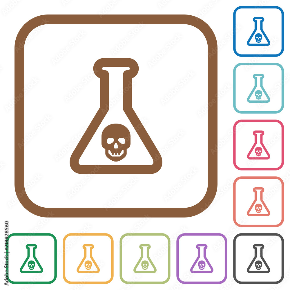 Dangerous chemical experiment simple icons Dangerous chemical experiment simple icons