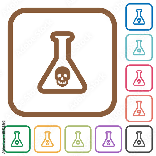 Dangerous chemical experiment simple icons