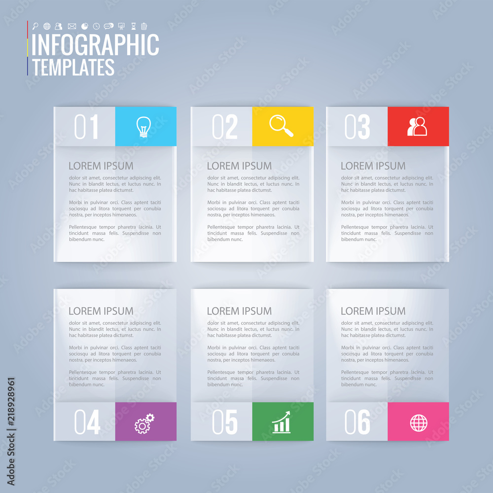infographics template design and marketing icons vector. Business concept