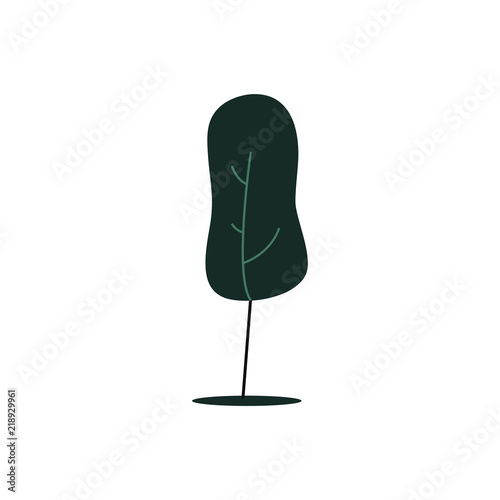 Isolated tree with green leaves illustration