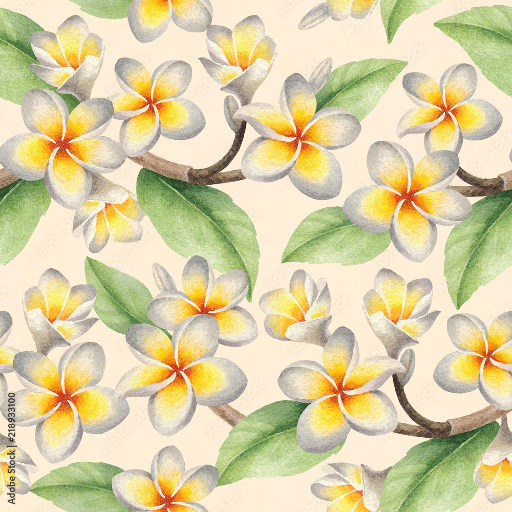 Watercolor seamless tropical pattern Watercolor seamless tropical pattern