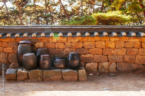 Photography Kimchi pots at Danjong banishment place at Cheongryeongpo cape