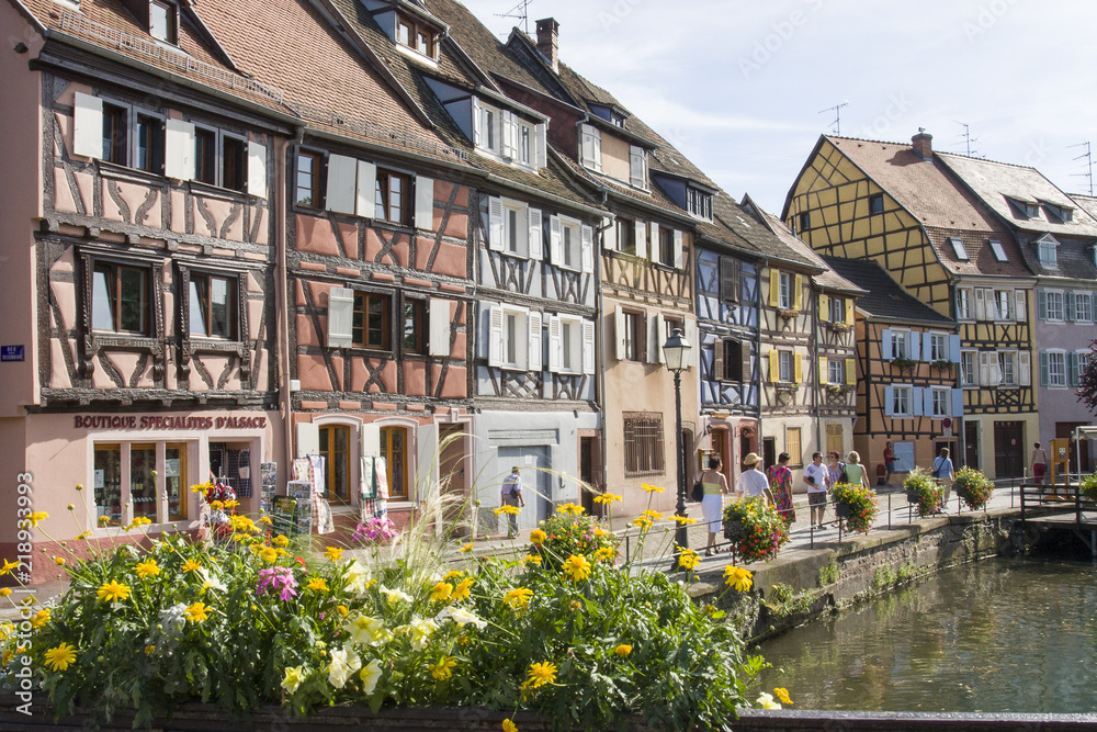 08-15-2018 Colmar France. Old houses in the city of Colmar France