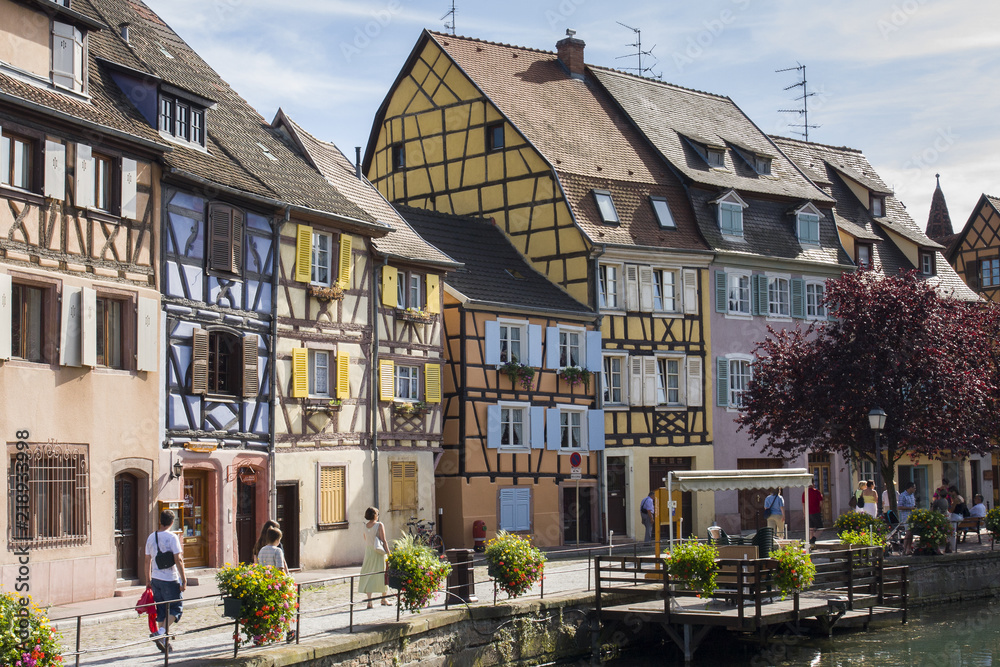 08-15-2018 Colmar France. Old houses in the city of Colmar France