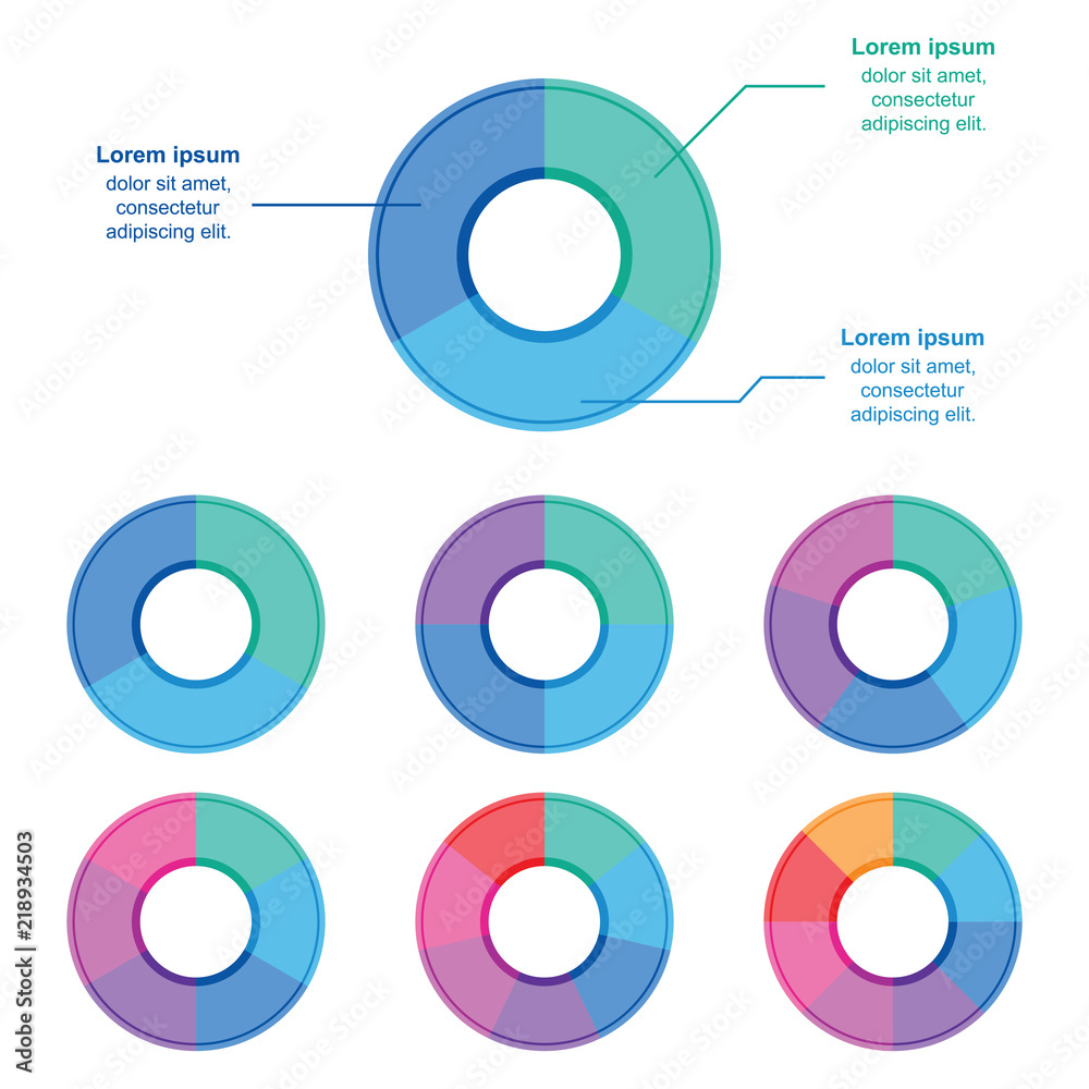 Circle Infographic 3 to 8 Options Parts Processes Steps Circle Infographic 3 to 8 Options Parts Processes Steps