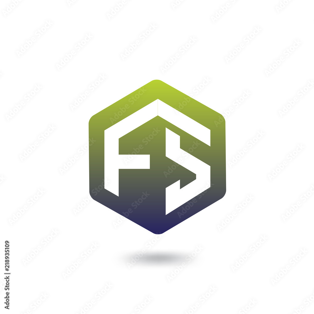 FS Initial letter hexagonal logo vector