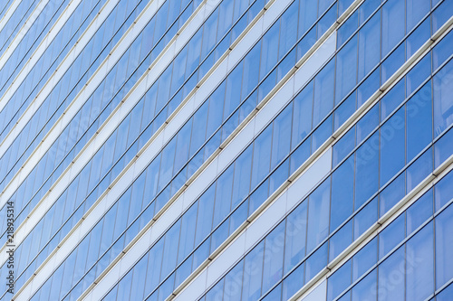 Business building with glass of windows