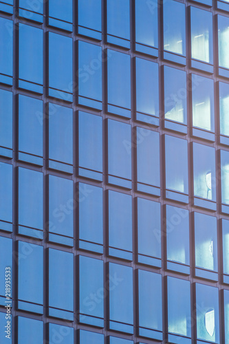Business building with glass of windows