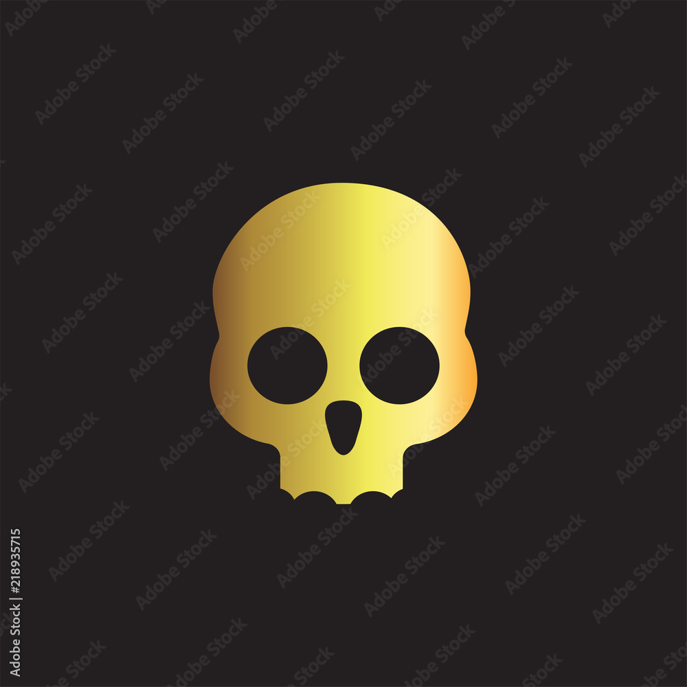gold skull people logo icon template