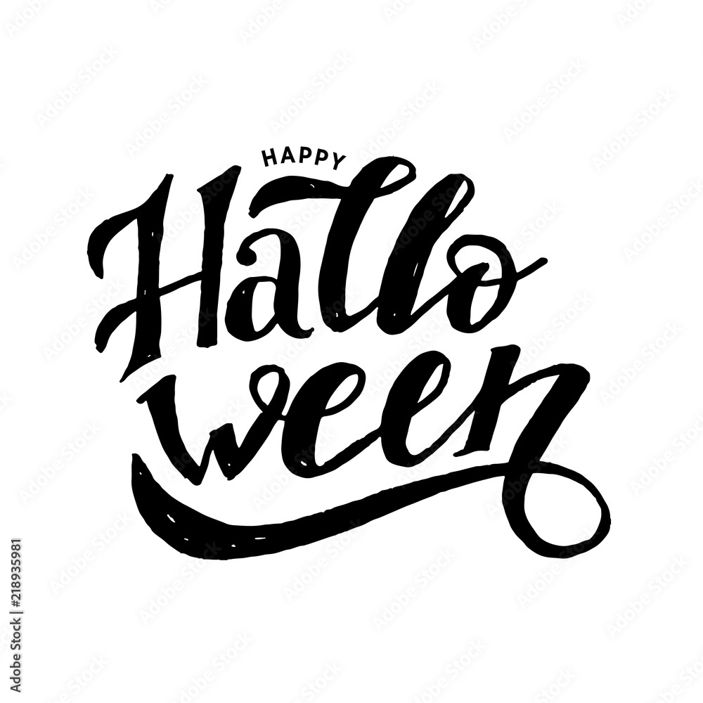 Happy Halloween lettering Calligraphy Brush Text Holiday Vector Sticker Happy Halloween lettering Calligraphy Brush Text Holiday Vector Sticker