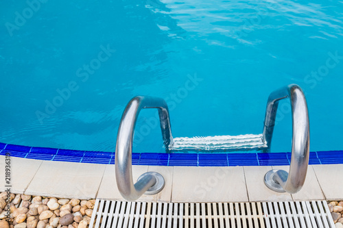 Handrail of the public swimming pool