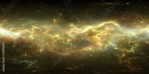 Fototapeta Naklejka Na Ścianę i Meble -  Virtual reality environment 360 HDRI map. Space equirectangular projection, spherical panorama. Space nebula with stars