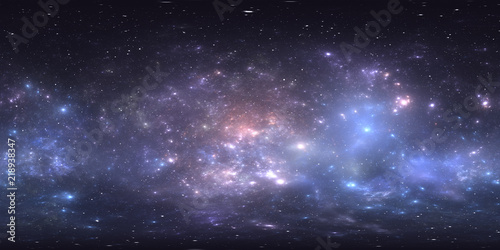 Fototapeta Naklejka Na Ścianę i Meble -  Virtual reality environment 360 HDRI map. Space equirectangular projection, spherical panorama. Space nebula with stars