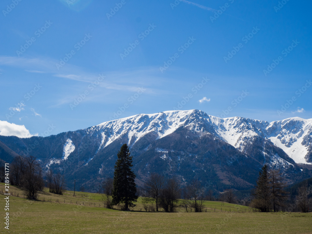 Snowy mountain peak