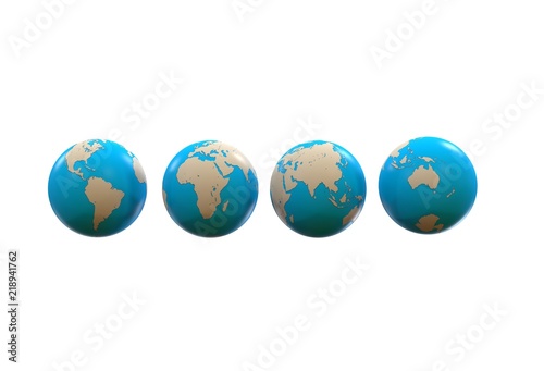 Fototapeta Naklejka Na Ścianę i Meble -  Different sides of planet earth, 3d illustration