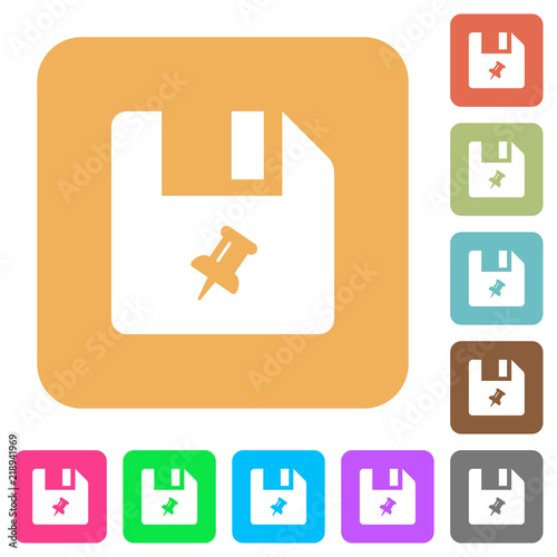 Pin file rounded square flat icons