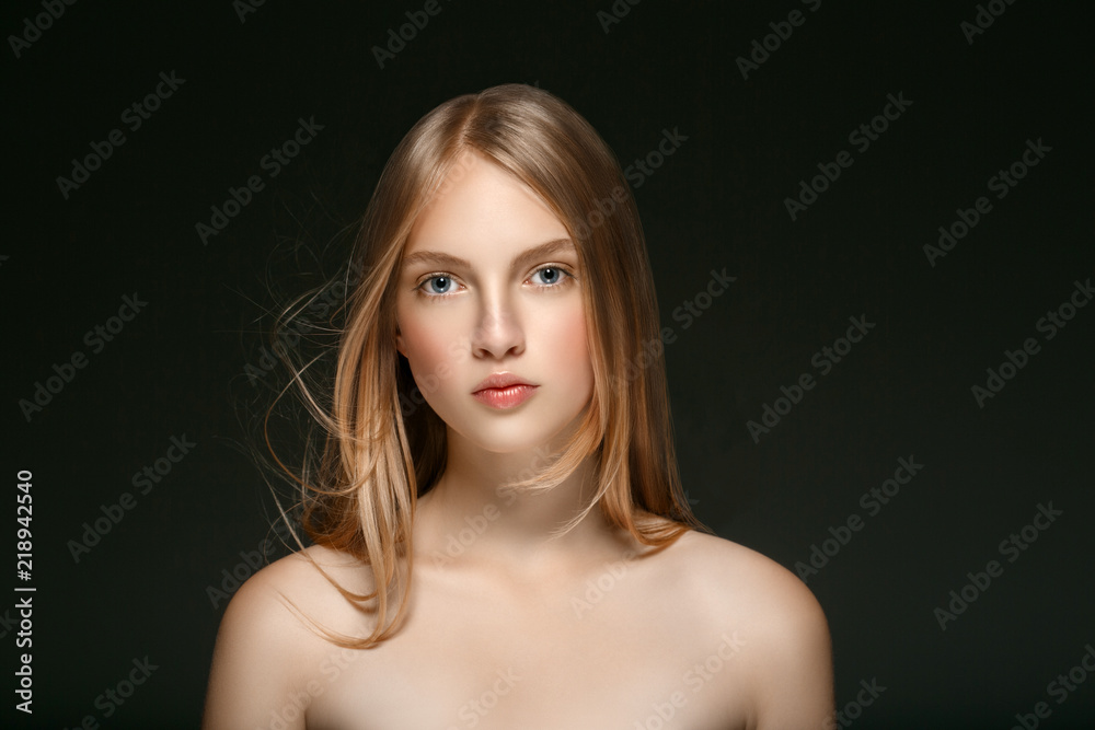 Beautiful Woman Face Portrait Beauty Skin Care Concept with long blonde hair Beautiful Woman Face Portrait Beauty Skin Care Concept with long blonde hair