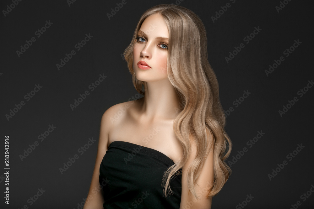Beautiful Woman Face Portrait Beauty Skin Care Concept with long blonde hair Beautiful Woman Face Portrait Beauty Skin Care Concept with long blonde hair