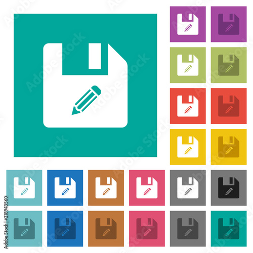 Edit file square flat multi colored icons