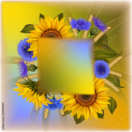 Fototapeta Naklejka Na Ścianę i Meble -  Floral card template