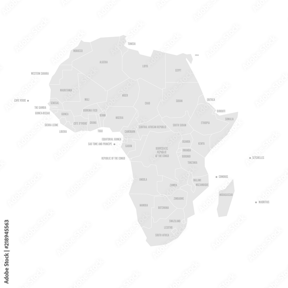 Fototapeta mapa świata dla dzieci Simplified schematic map of Africa