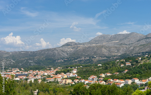 Landscape near sea in the Srebreno district , Croatia.